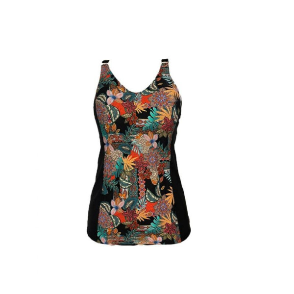 Jednodielne plavky 085 B1D181 čierne s potlačou - Shepa 3XL