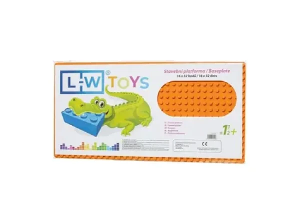 LW Toys Podložka na stavanie - JUNIOR 16x32 bodov oranžová