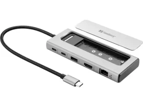 Sandberg USB-C 6in1 Travel Dock SSD Case dokovacia stanica / HDMI / 2xUSB-C / 1xUSB 2.0 / Power Delivery 100W (136-82)