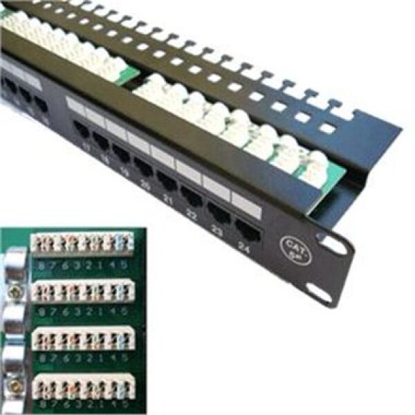 DATACOM Patch panel 24x (s vyviazaním) / RJ-45 / CAT5E / UTP / 19" (5027121222)