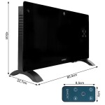 MalTec Sklenený konvekčný ohrievač Eco Wifi termostat 2000W čierny