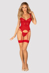 Ohnivý korzet Amor Cherris corset - Obsessive L/XL červená