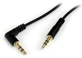 StarTech Audio kábel lomený čierna / Audio kábel / Jack 3,5 mm (M) - Jack 3,5 mm (M) / 0,3 m (MU1MMSRA)