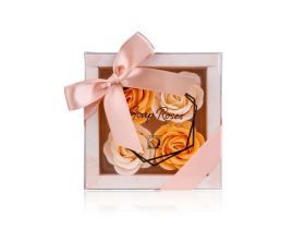 Accentra - Mydlové kvety ruže v darčekovom boxe Barva: Oranžová