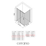 CERANO - Sprchovací kút Orlano L/P - 5 mm - čierna matná, transparentné sklo - 110x90x195 - posuvný CER-DY505B-90163
