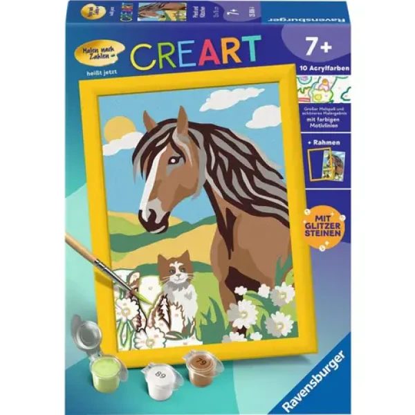 Ravensburger CreArt Kôň a mačiatko - maľovanie podľa čísel