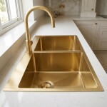 REA - Oceľový drez Joel BRUSH GOLD bez kuchynskej batérie ZLE-06411