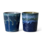 HK living Kameninový hrnek 70's Van Gogh / Starry Night – set 2 ks