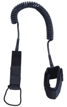 ENERO Poistné lanko na paddleboard čierne / Lanko / Špirálové / Suchý zips / 275 cm (1033228)