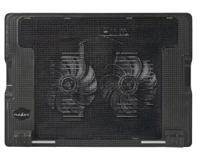 Nedis Chladiaci stojan na notebook čierna / Chladiaci stojan na notebook / do 18 "/ 2x ventilátor 140 mm / USB hub (NBCR200BK)