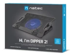 Natec Dipper 2 čierna / Chladiaca podložka / do 17,3" / LED podsvietenie / 1x ventilátor 180 mm / 2x USB-A (NPL-2252)