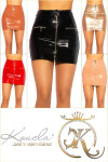 Sexy KouCla Leatherlook Mini Skirt With Zip red S