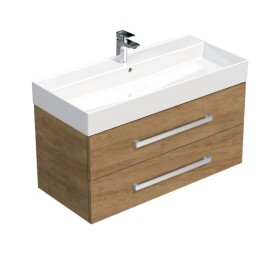 Kúpeľňová skrinka s umývadlom SAT Cube Way 100x47,5x46 cm dub Hickory CUBE461002DHSAT CUBE461002DHSAT