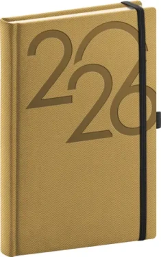 NOTIQUE Denný diár AJAX 2026 zlatý / 15 x 21 cm (PGD-DA5AJ-6614)