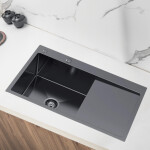 VELAZO VELAZO - Kuchynský drez z ocele 78 x 49 PVD grafit s odkvapkávačom vpravo VELAZ7849LB