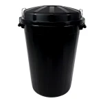 DENOX Odpadkový kôš Industrial 95 l čierna / Bezpečnostné uzatváranie / PE-HD / 2,5 mm stena / -40 až +75 °C