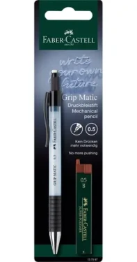 Faber-Castell Grip Matic 1375 + tuhy / Mechanická ceruzka / 0.5 mm / black (137597)