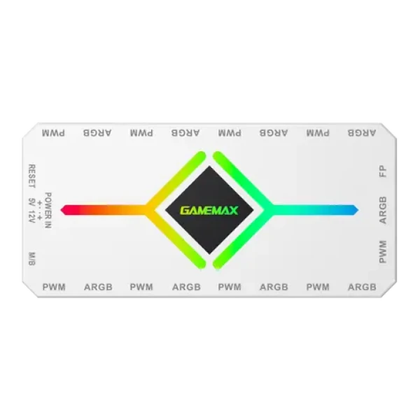 Gamemax V4.0 biela / Rozbočovač ventilátorov / ARGB / PWM (V4.0 ARGB PWM HUB WT)