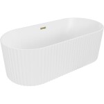 MEXEN/S - Paola voľne stojaca vaňa reliéf 170 x 80, biela mat, sifón a prepad zlatá 52721708001-50