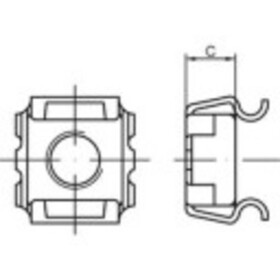 TOOLCRAFT 159334 klietkové matice M6 ocel glavanizované zinkom 1000 ks; 159334