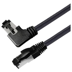 Maxtrack TI51-3L RJ45 sieťové káble, prepojovacie káble CAT 8.1 S/FTP 3 m čierna 90 ° Zatočený doprava, jednoduché tienenie 1 ks; TI51-3L