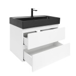 Kúpeľňová skrinka s umývadlom SAT B-Way 79x50x45 cm biela lesk BWAY280WU2B2B BWAY280WU2B2B