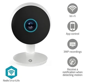 Nedis WIFICI08CWT / Múdra vnútorná kamera / Wi-Fi / SmartLife / 3MP Full HD 1296p / Nočné videnie / microSD (WIFICI08CWT)
