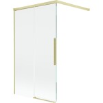MEXEN/S - Rox vaňová zástena 2-krídlová posuvná 100 x 150, transparent, zlatá kartáčovaná 8C9-100-003-55-00