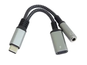 PremiumCord Redukcia USB-C(M) na 3.5mm jack(F) s DAC chipom + USB-C(F) na nabíjanie 13cm (ku31zvuk04)