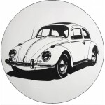 Jedlý papier Volkswagen Beetle biely 19,5 cm - Pictu Hap - Pictu Hap
