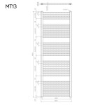 Mereo Vykurovací rebrík, rovný, 600x1690 mm, biely MT13