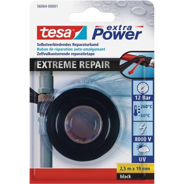 Tesa EXTREME REPAIR 56064-00001-00 inštalačné izolačná páska tesa® Extra Power čierna (d x š) 2.5 m x 19 mm 1 ks; 56064-00001-00