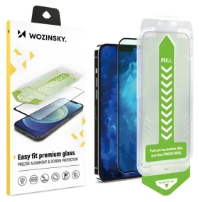 Wozinsky Premium Glass čierna / Tvrdené sklo / Apple iPhone 15 PLUS / S inštalačným rámčekom