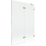 MEXEN/S - Lunar vaňová zástena 2-krídlová pravá 120 x 150, transparent, zlatá kartáčovaná 897-120-100-55-00-P