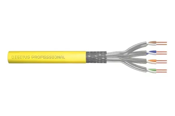 Digitus Cat.7A S/FTP žltý / Inštalačný kábel / 500m / AWG 23/1 / LSZH / Dca (DK-1743-A-VH-5-LD)