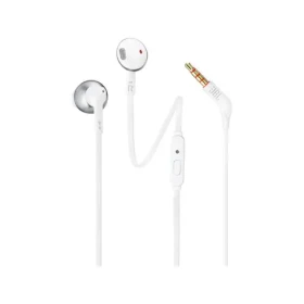 JBL T205 strieborno-biela / slúchadlá s mikrofónom / 3.5mm jack (JBLT205CRM)