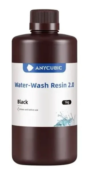 Anycubic UV Water Washable 2.0 čierna 1 kg / UV živica - tekutý tlačový materiál / 365-405 nm (SSX2BK)