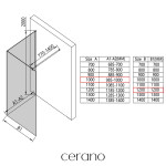 CERANO - Sprchová zástena Walk-in Onyx Corner Round Ľ/P - 8 mm - okrúhla vzpera - čierna matná, bronzové sklo - 100x120x200 CER-979790