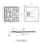 CERANO - Sprchová vanička čtvercová Gusto - SMC/minerální kompozit - strukturovaná bílá matná - 70x70x3 CER-414560