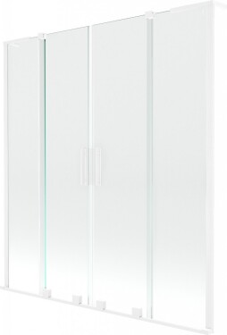 MEXEN/S - Velar L Duo dvojkrídlová posuvná vaňová zástena 150 x 150, transparent, biela 896-150-003-02-20
