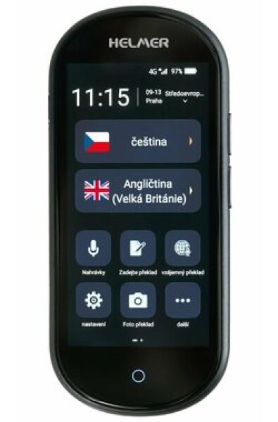 HELMER OTR 212 4G čierna / Inteligentný hlasový prekladač / 109 jazykov / mikrofón / foto sken / WiFi / 4G (hlmotr212)