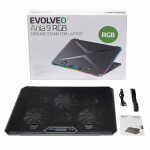 EVOLVEO Ania 9 RGB čierna / chladiaci podstavec pod notebooky 10 - 17 / 170amp;70 mm ventilátory (ANIA9)