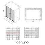 CERANO - Sprchové 2-krídlové dvere Antelo L/P - 6 mm - chróm, transparentné sklo - 92x190 CER-432319