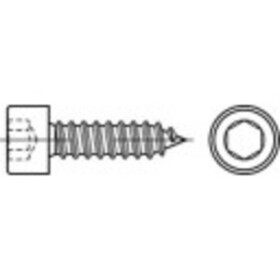 TOOLCRAFT 1067949 okrúhla skrutka do plechu 5.5 mm 70 mm vnútorný šesťhran 88312 nerezová ocel A2 200 ks; 1067949
