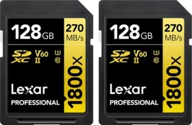 Lexar Professional 1800x SDXC 128GB (2ks) / Pamäťová karta / čítanie: 270 MB/s / zápis: 180 MB/s / UHS-II U3 / Class 10 (LSD1800128G-B2NNG)