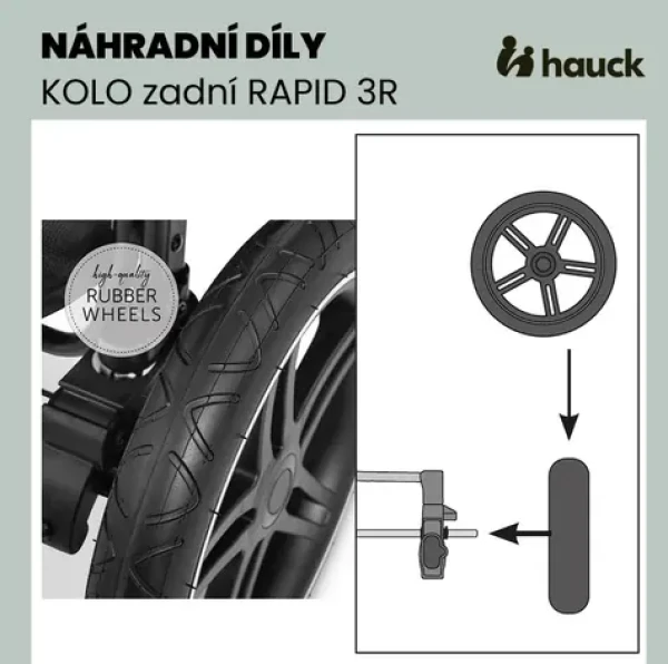 Hauck KOLO zadný Rapid 3 BLACK (NDHK148549-3)