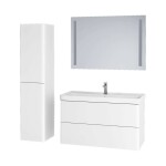 Mereo Siena, kúpeľňová skrinka 155 cm vysoká, L/P, biela lesk CN414LP