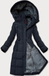 Tmavomodrá dámska zimná bunda s opaskom LHD (LHD-24575) odstíny modré XXL (44)