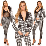 Sexy blazer in houndstooth pattern blackwhite