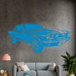 Veselá Stena Samolepka Automobil Ford Mustang Farba: čierna, Veľkosť: 60 x 28 cm
